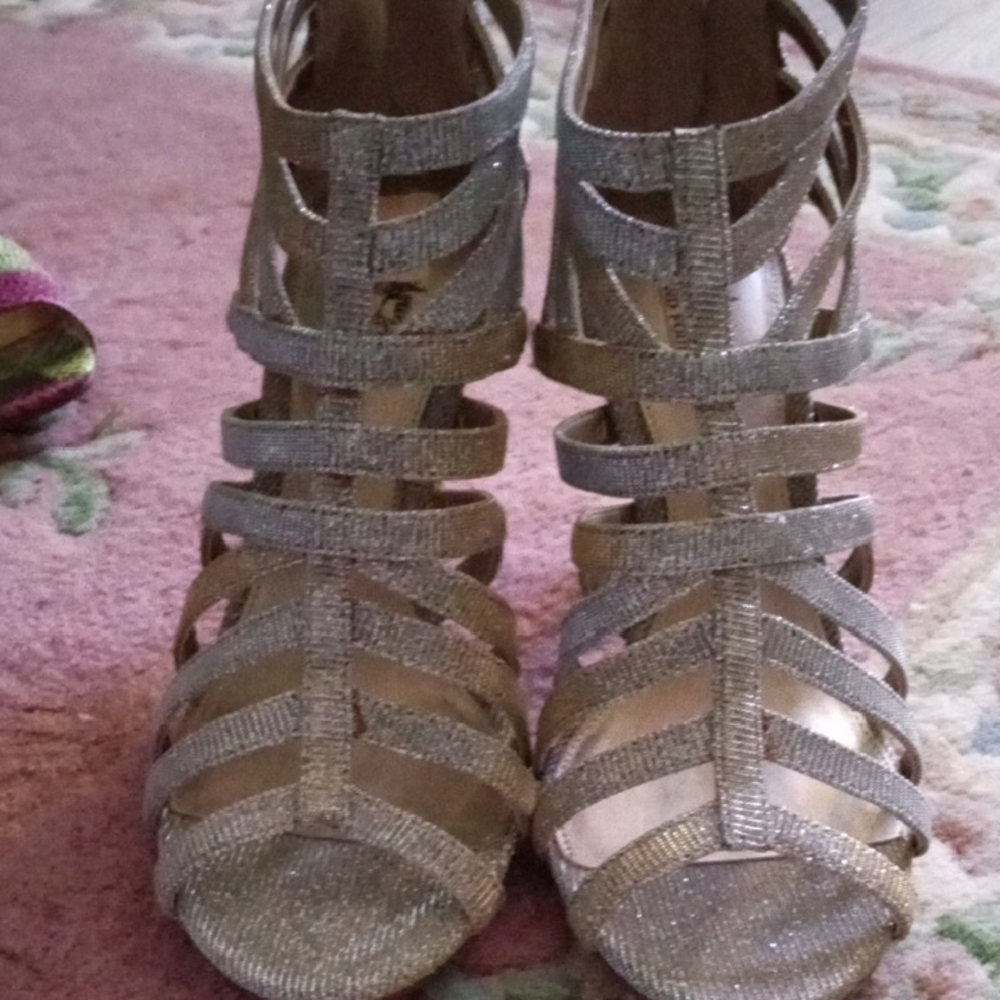 Coach and Four Glittering Gold Strappy Heels